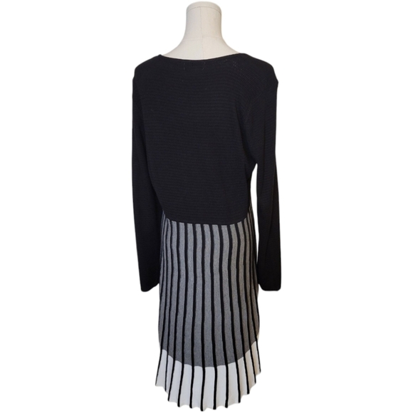Calvin Klein Black Striped Light Sweater Dress Size XL - Picture 5 of 6